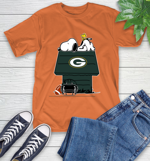 Green Bay Packers NFL Football Snoopy Woodstock The Peanuts Movie T-Shirt - Image 6