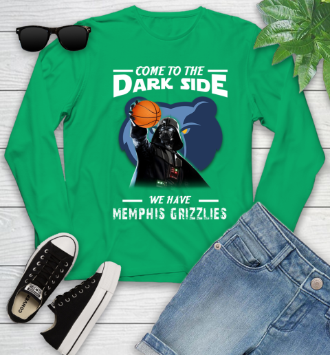 NBA Come To The Dark Side We Have Memphis Grizzlies Star Wars Darth Vader Basketball Youth Long Sleeve 7