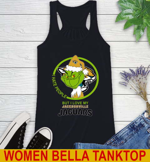 Jacksonville Jaguars NFL Christmas Grinch I Hate People But I Love My Favorite Football Team Racerback Tank 10