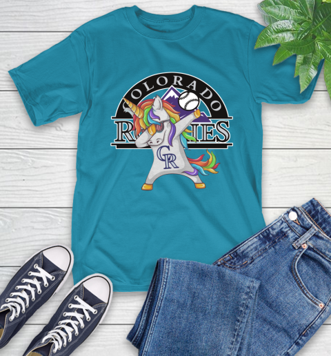 Colorado Rockies MLB Baseball Funny Unicorn Dabbing Sports T-Shirt 8