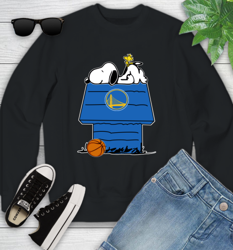 Golden State Warriors NBA Basketball Snoopy Woodstock The Peanuts Movie Youth Sweatshirt 2