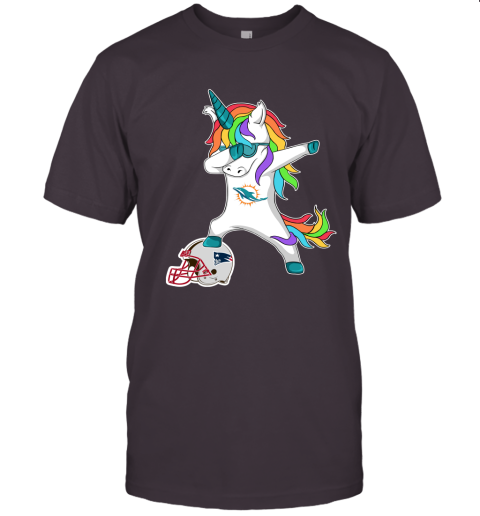 Football Dabbing Unicorn Steps On Helmet Miami Dolphins Unisex Jersey Tee