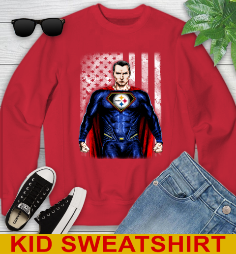 NFL Football Pittsburgh Steelers Superman DC Shirt Youth Sweatshirt 7