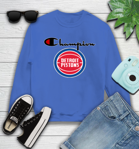 NBA Basketball Detroit Pistons Champion Shirt Youth Sweatshirt 4
