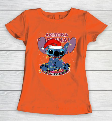 Arizona Cardinals NFL Football noel stitch Christmas Women's T-Shirt 2