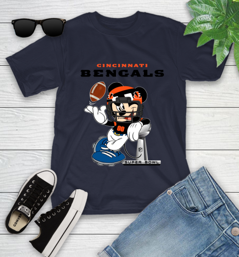 NFL Cincinnati Bengals Mickey Mouse Disney Super Bowl Football T Shirt Youth T-Shirt 3