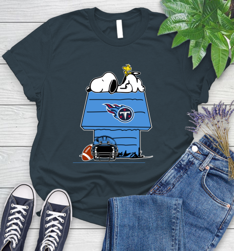 Tennessee Titans NFL Football Snoopy Woodstock The Peanuts Movie Women's T-Shirt 8