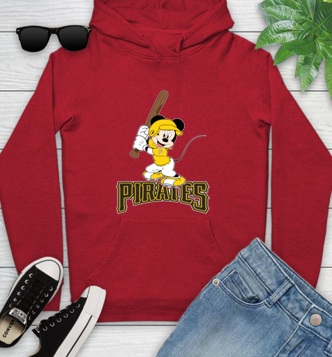 MLB Baseball Pittsburgh Pirates Cheerful Mickey Mouse Shirt Youth Hoodie 10