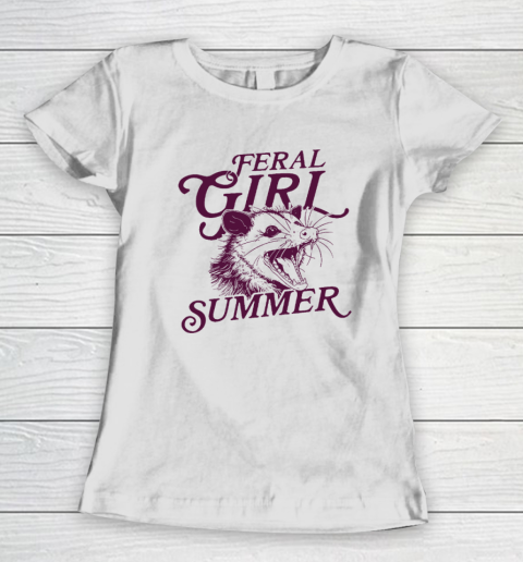 Feral Girl Summer Opossum Vintage Women's T-Shirt