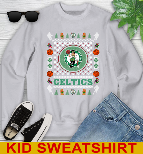 Boston Celtics Merry Christmas NBA Basketball Loyal Fan Youth Sweatshirt 3