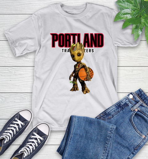 Portland Trail Blazers NBA Basketball Groot Marvel Guardians Of The Galaxy T-Shirt 12