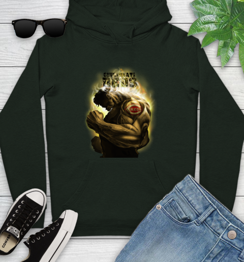 Cincinnati Reds MLB Baseball Hulk Marvel Avengers Sports Youth Hoodie 14