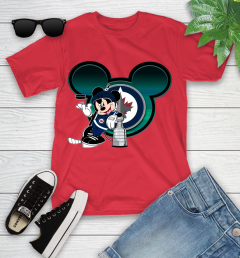 NHL Winnipeg Jets Stanley Cup Mickey Mouse Disney Hockey T Shirt Youth T-Shirt 10