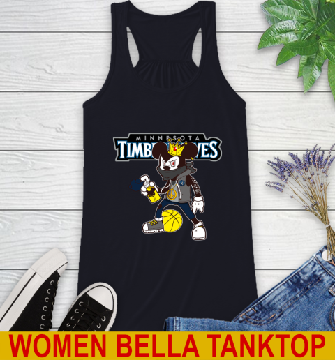 Minnesota Timberwolves NBA Basketball Mickey Peace Sign Sports Racerback Tank 10