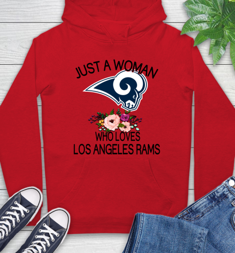 NFL Just A Woman Who Loves Los Angeles Rams Football Sports Hoodie 8