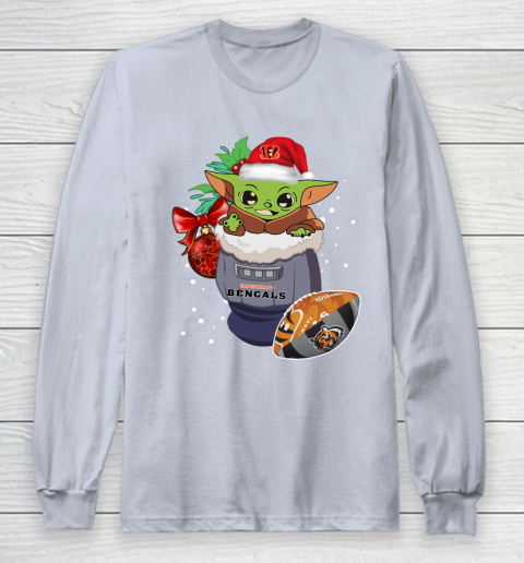 Cincinnati Bengals Christmas Baby Yoda Star Wars Funny Happy NFL Long Sleeve T-Shirt 6