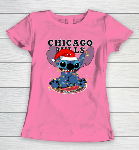 Chicago Bulls NBA noel stitch Basketball Christmas Women's T-Shirt 9