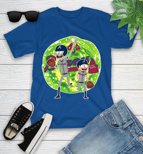 MLB Atlanta Braves Rick And Morty Baseball Sports Youth T-Shirt 9