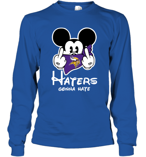 NFL Minnesota Vikings Haters Gonna Hate Mickey Mouse Disney Football T Shirt S6L98YUqzPU long sleeve tee 14 95 151514 front royal