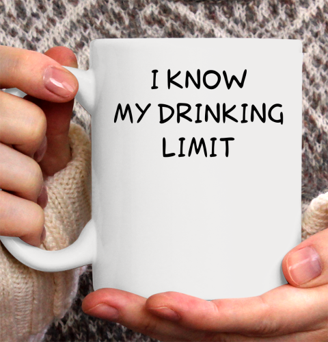 White Lie Shirt I Know My Drinking Limit Funny Party Ceramic Mug 11oz