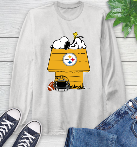 Pittsburgh Steelers NFL Football Snoopy Woodstock The Peanuts Movie Long Sleeve T-Shirt