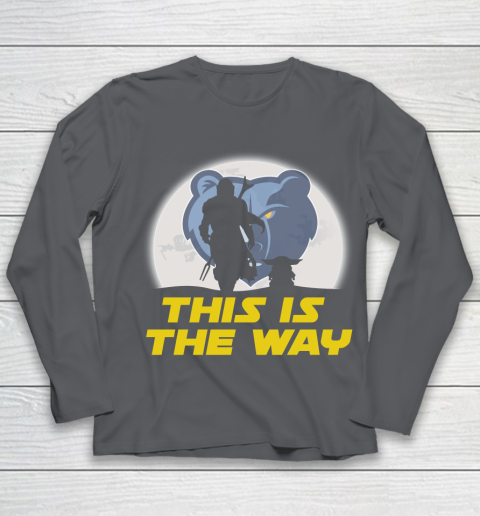 Memphis Grizzlies NBA Basketball Star Wars Yoda And Mandalorian This Is The Way Youth Long Sleeve 6