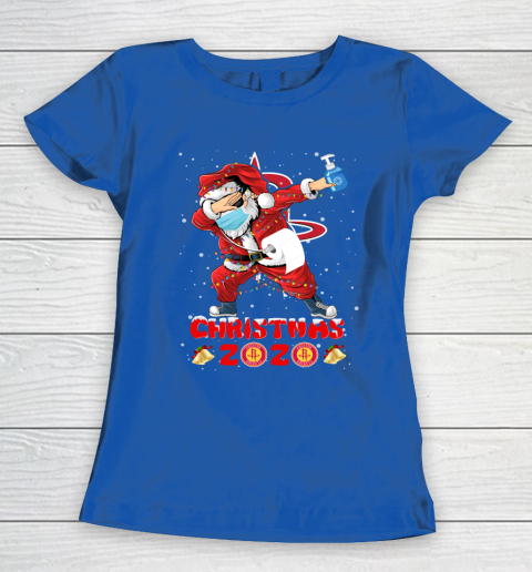 Houston Rockets Funny Santa Claus Dabbing Christmas 2020 NBA Women's T-Shirt 8