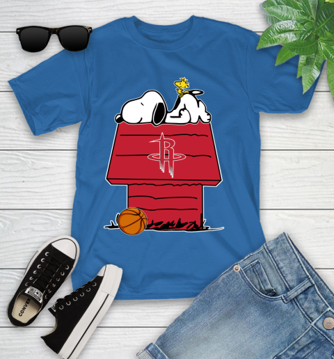Houston Rockets NBA Basketball Snoopy Woodstock The Peanuts Movie Youth T-Shirt 9