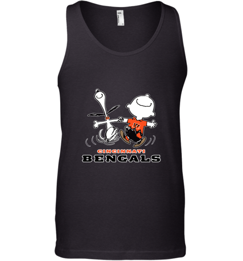 Snoopy And Charlie Brown Happy Cincinnati Bengals Fans Tank Top