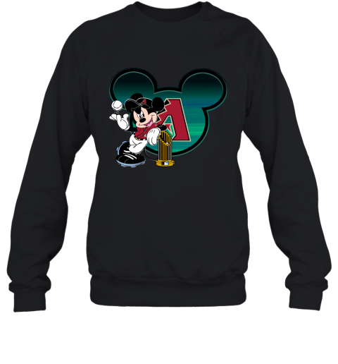 MLB Arizona Diamondbacks The Commissioner's Trophy Mickey Mouse Disney Baseball T Shirt EsX9I80puEl sweatshirt 35 95 151514 front black