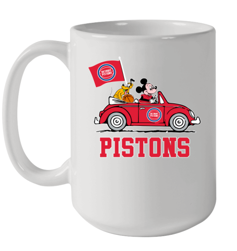 NBA Basketball Detroit Pistons Pluto Mickey Driving Disney Shirt Ceramic Mug 15oz