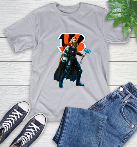 NFL Thor Avengers Endgame Football Cincinnati Bengals T-Shirt 6