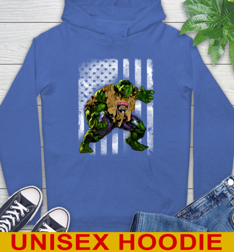 Florida Panthers Hulk Marvel Avengers NHL Hockey American Flag Hoodie - Image 10