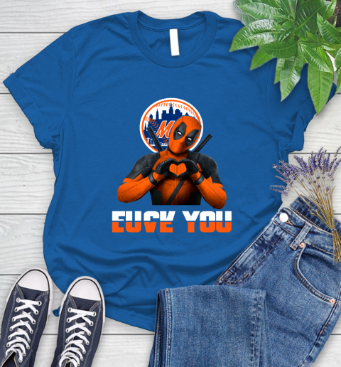 MLB New York Mets Deadpool Love You Fuck You Baseball Sports Women's T-Shirt 12