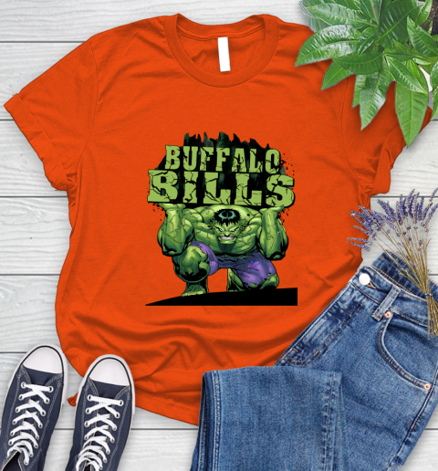 Buffalo Bills NFL Football Incredible Hulk Marvel Avengers Sports Women's T-Shirt 4
