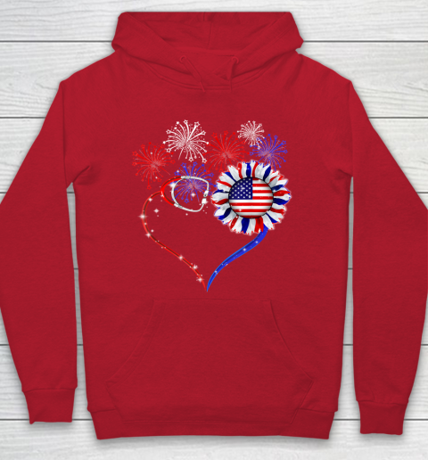 Patriotic Nurse 4th Of July American Flag Independence Day Hoodie 7