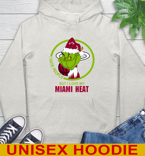 Miami Heat NBA Christmas Grinch I Hate People But I Love My Favorite Basketball Team Hoodie 12