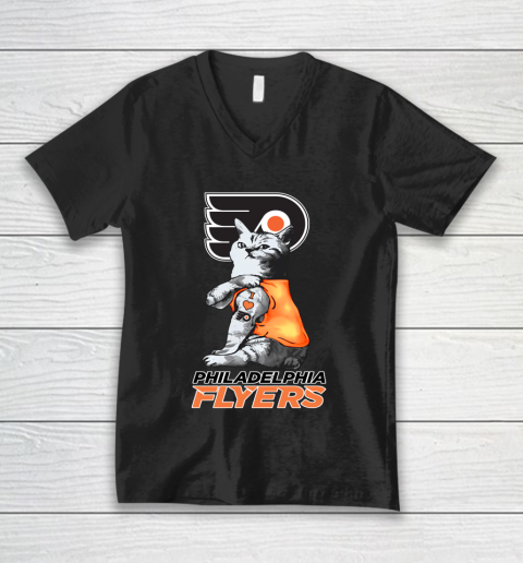 NHL My Cat Loves Philadelphia Flyers Hockey V-Neck T-Shirt
