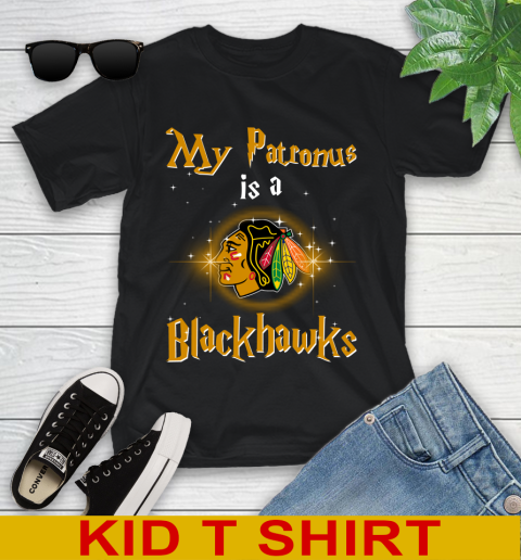 NHL Hockey Harry Potter My Patronus Is A Chicago Blackhawks Youth T-Shirt