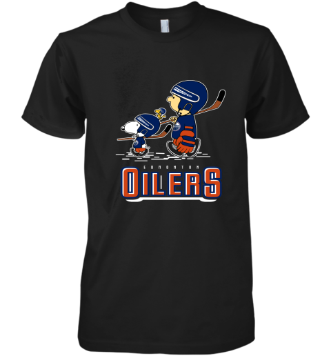 Let's Play Oilers Ice Hockey Snoopy NHL Premium Men's T-Shirt