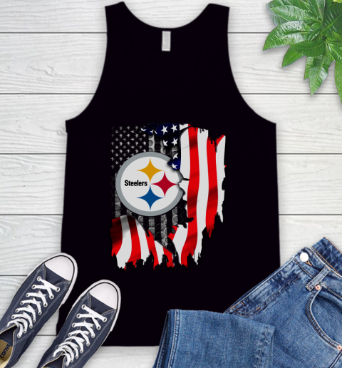Pittsburgh Steelers NFL Football American Flag Tank Top