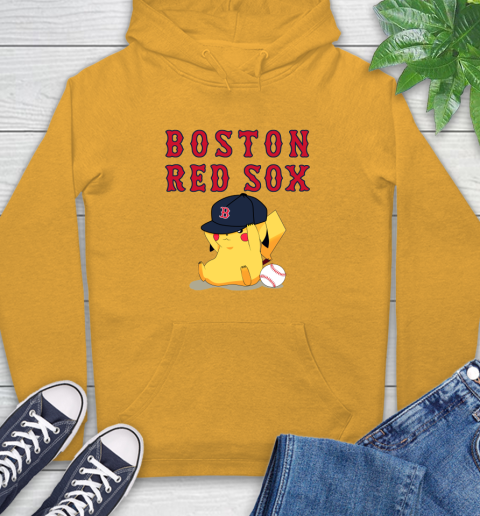 MLB Pikachu Baseball Sports Boston Red Sox Hoodie 3