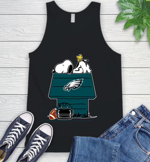 Philadelphia Eagles NFL Football Snoopy Woodstock The Peanuts Movie Tank Top 2