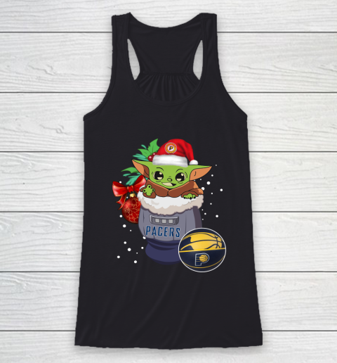 Indiana Pacers Christmas Baby Yoda Star Wars Funny Happy NBA Racerback Tank