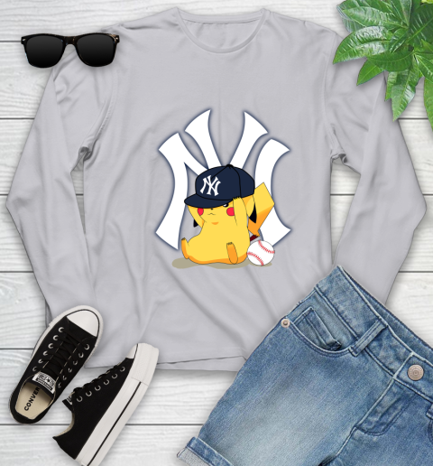 MLB Pikachu Baseball Sports New York Yankees Youth Long Sleeve 5