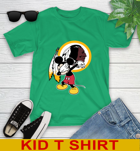 Washington Redskins NFL Football Dabbing Mickey Disney Sports Youth T-Shirt 6