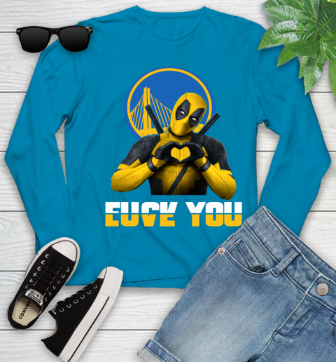 NBA Golden State Warriors Deadpool Love You Fuck You Basketball Sports Youth Long Sleeve 8