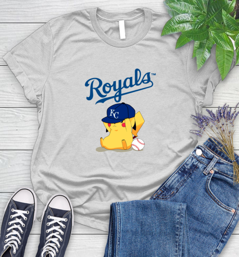 MLB Pikachu Baseball Sports Kansas City Royals Women's T-Shirt