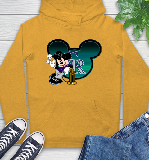 MLB Colorado Rockies The Commissioner's Trophy Mickey Mouse Disney Hoodie 3