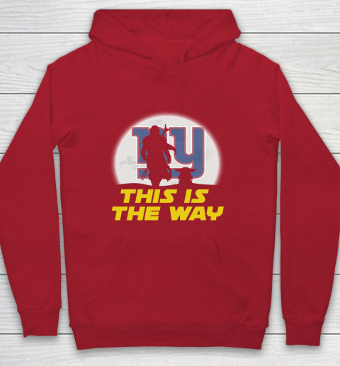 New York Giants NFL Football Star Wars Yoda And Mandalorian This Is The Way Youth Hoodie 7